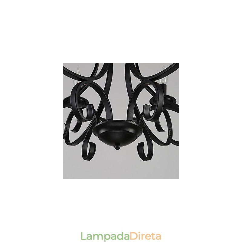 Lustre retrô de 3 luzes Country Metal