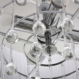 Pendente de cristal contemporâneo de 4 luzes com abajur preto