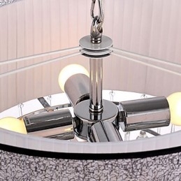 Pendente de cristal contemporâneo de 4 luzes com abajur preto
