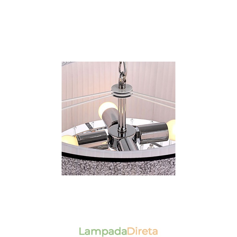 Pendente de cristal contemporâneo de 4 luzes com abajur preto