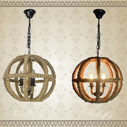 Lustre de ferro forjado retrô de cânhamo industrial rural tipo norte-americano