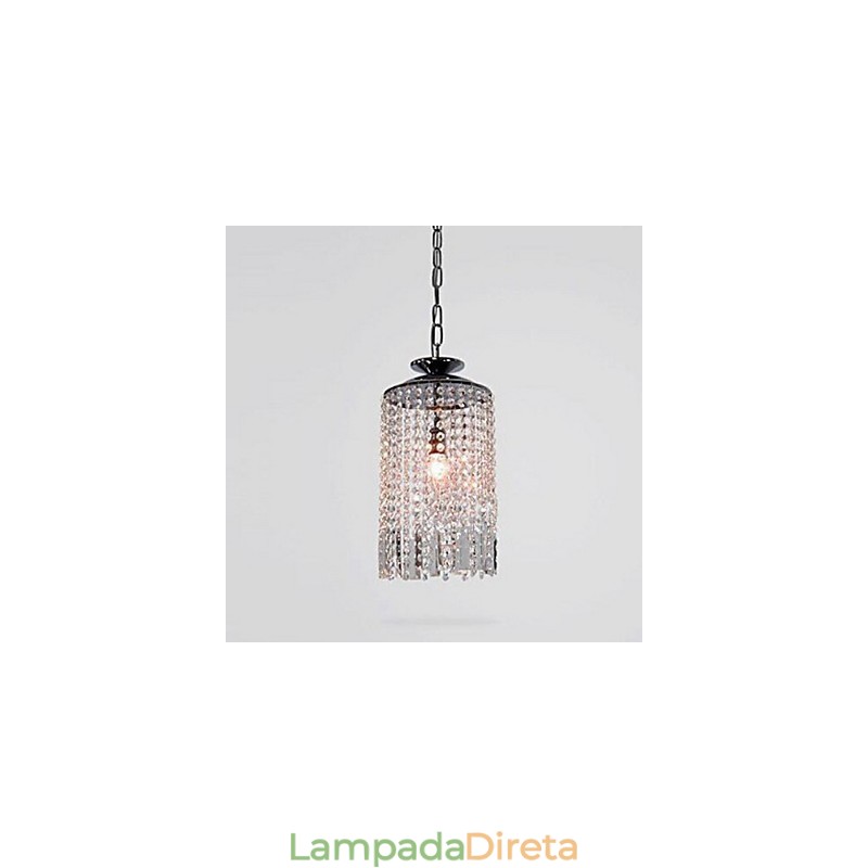 Luminária pendente de metal cristal contemporânea moderna