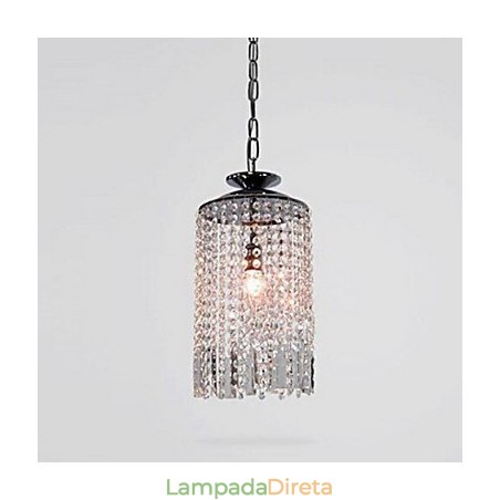 Luminária pendente de metal cristal contemporânea moderna Luminária pendente de metal cristal contemporânea moderna