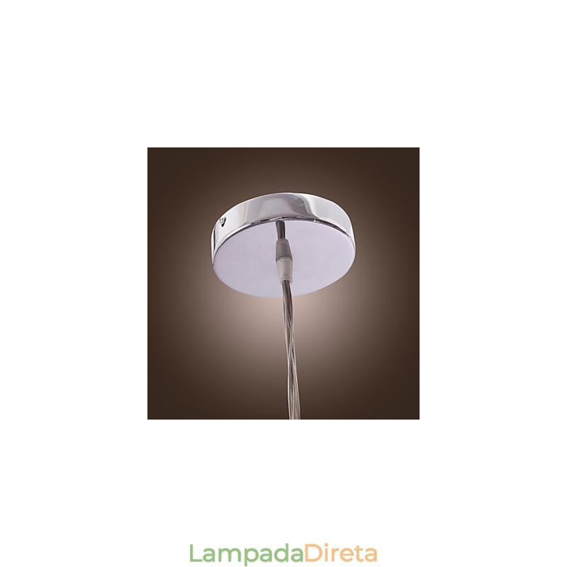 Luminária pendente contemporânea de alumínio com 7 luzes