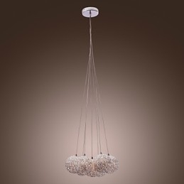 Luminária pendente contemporânea de alumínio com 7 luzes