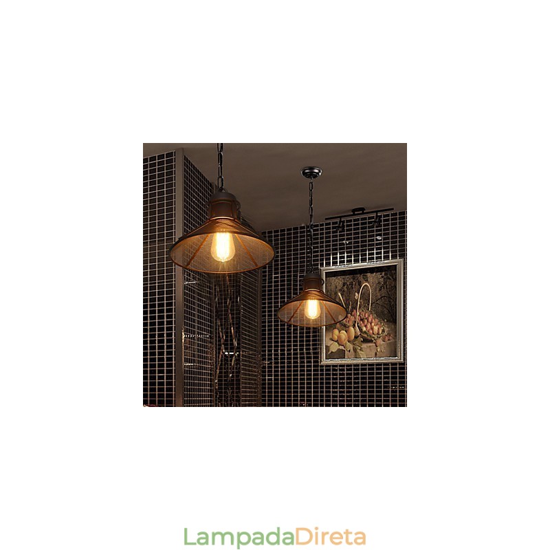 Luminárias pendentes estilo mini retrô garagem metal