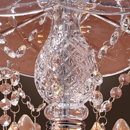 Luminária pendente de cristal moderna com 3 luzes em cúpula de vidro