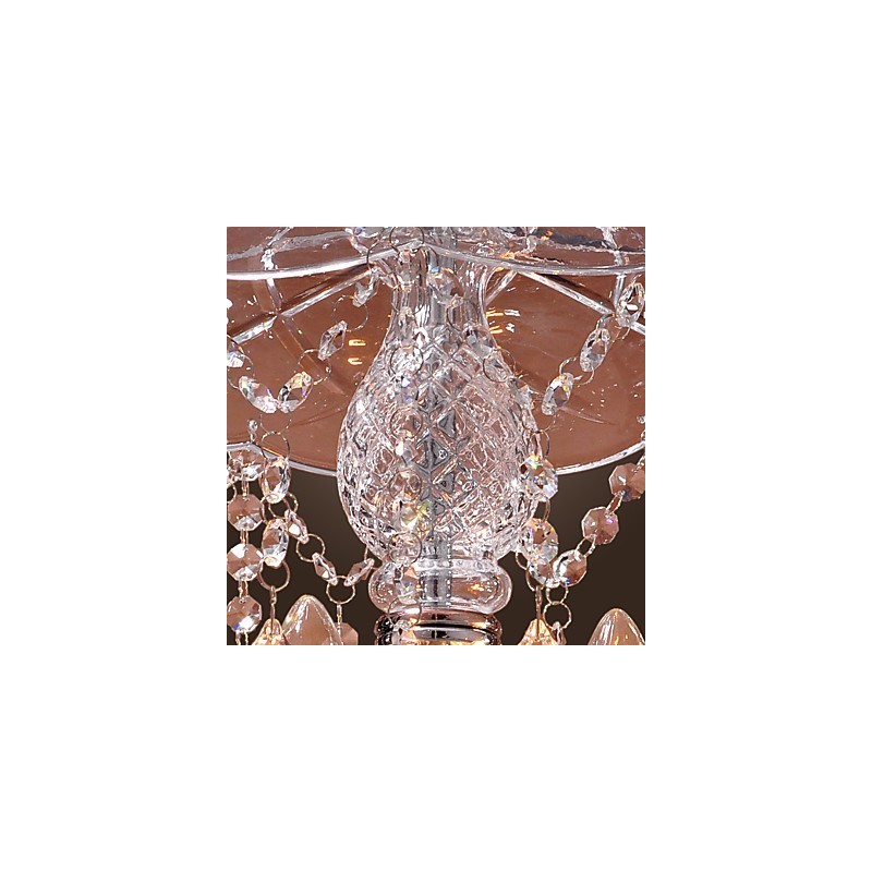 Luminária pendente de cristal moderna com 3 luzes em cúpula de vidro