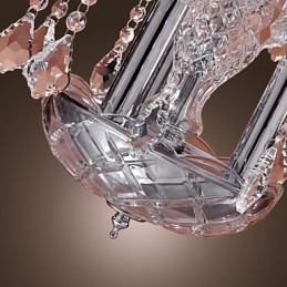 Luminária pendente de cristal moderna com 3 luzes em cúpula de vidro