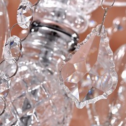 Luminária pendente de cristal moderna com 3 luzes em cúpula de vidro