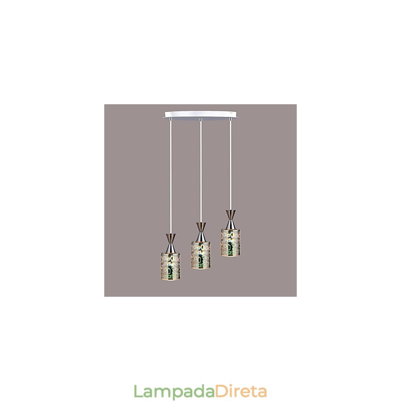 Lâmpada cromada com gravação a laser Dream