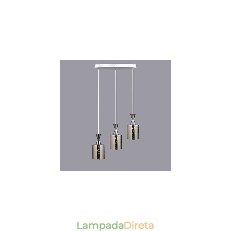 Lâmpada cromada com gravação a laser Dream