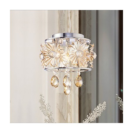 Lustre de cristal moderno com esfera transparente, luminária de teto, decoração para casa, luminária pendente de suspensão