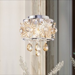 Lustre de cristal moderno com esfera transparente, luminária de teto, decoração para casa, luminária pendente de suspensão