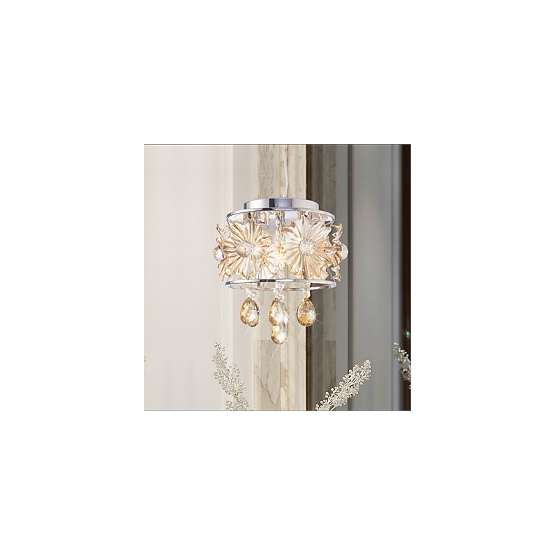 Lustre de cristal moderno com esfera transparente, luminária de teto, decoração para casa, luminária pendente de suspensão