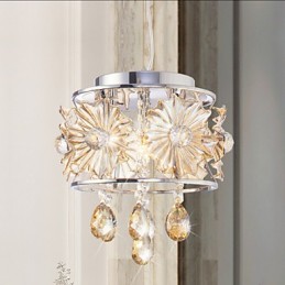 Lustre de cristal moderno com esfera transparente, luminária de teto, decoração para casa, luminária pendente de suspensão