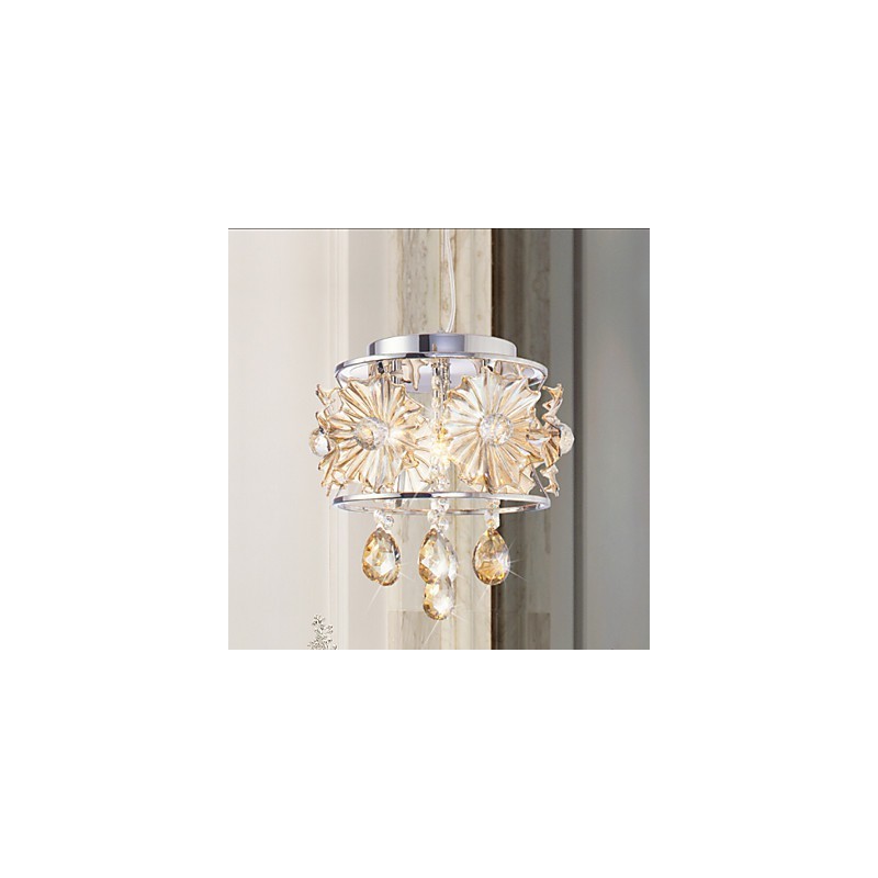 Lustre de cristal moderno com esfera transparente, luminária de teto, decoração para casa, luminária pendente de suspensão