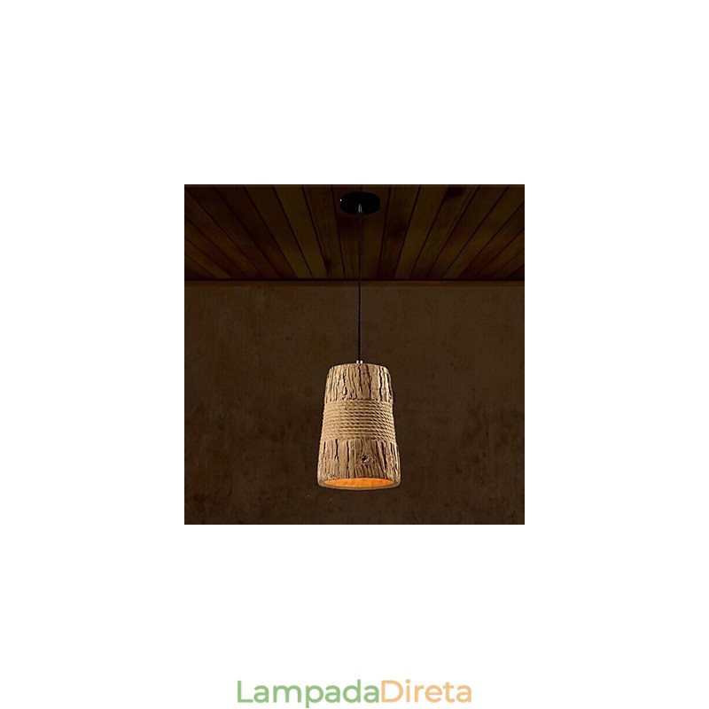 Luminária pendente industrial retrô Cimento