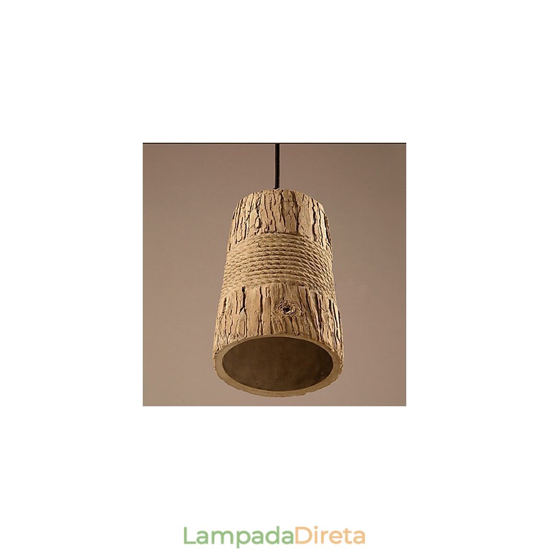 Luminária pendente industrial retrô Cimento