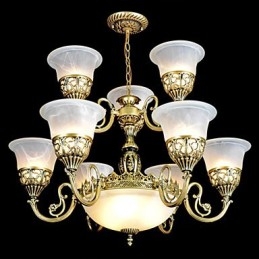 Lustre de metal bronze retrô vintage clássico tradicional