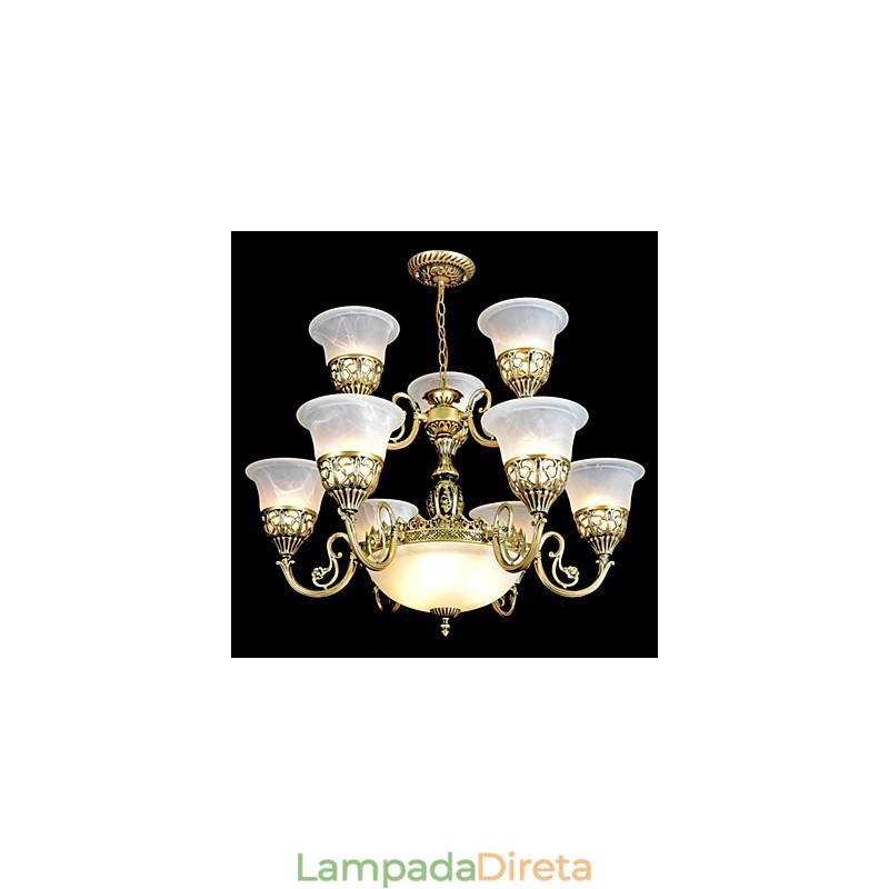 Lustre de metal bronze retrô vintage clássico tradicional