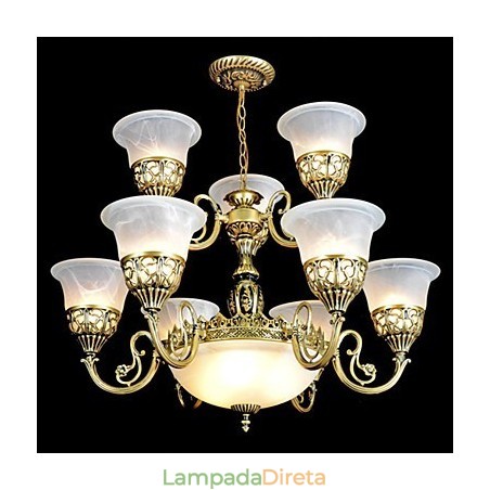 Lustre de metal bronze retrô vintage clássico tradicional Lustre de metal bronze retrô vintage clássico tradicional