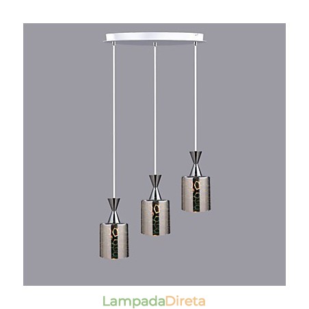 Lâmpada cromada Dream Laser Engraving 3 Discos Lâmpada cromada Dream Laser Engraving 3 Discos