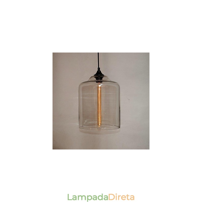 Garrafa Design Pendente 1 Luz Conciso Ferro Pintura