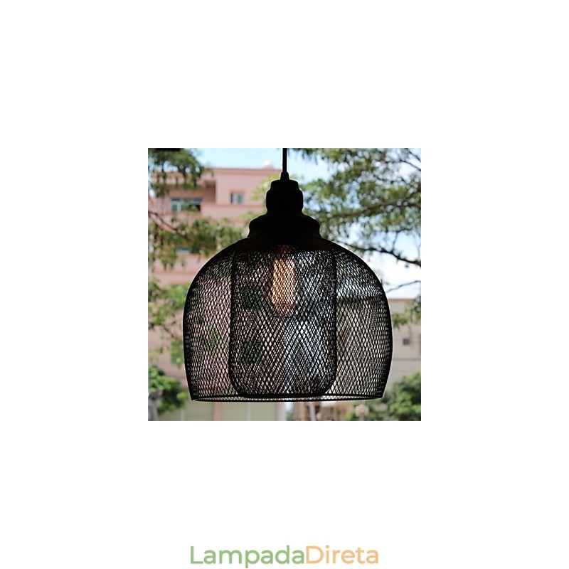 Lustre de ferro estilo gaiola retrô americano