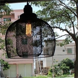 Lustre de ferro estilo gaiola retrô americano