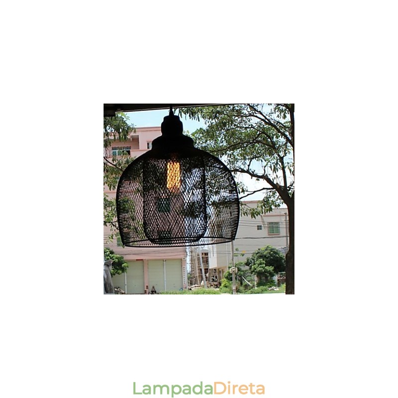 Lustre de ferro estilo gaiola retrô americano