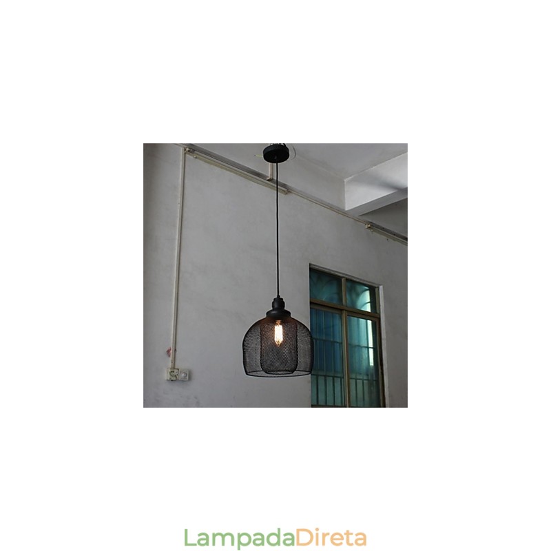 Lustre de ferro estilo gaiola retrô americano