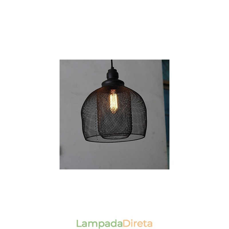 Lustre de ferro estilo gaiola retrô americano