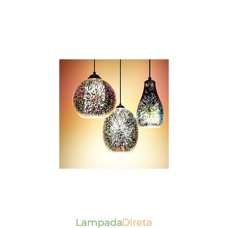 Mesa simples 3D Vidro Criativo Pendente C