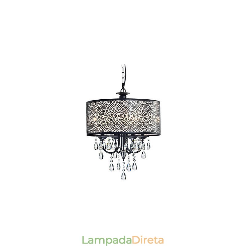 Lustre de metal com pintura de cristal clássico tradicional