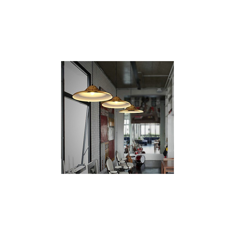 Luz pendente de metal country gold garagem