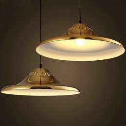 Luz pendente de metal country gold garagem