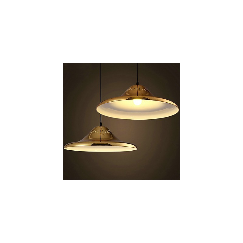 Luz pendente de metal country gold garagem