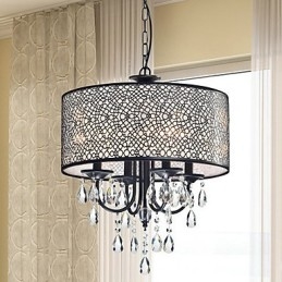 Lustre de metal com pintura de cristal clássico tradicional