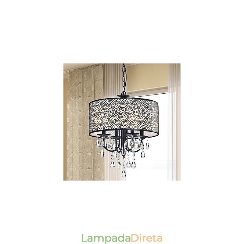 Lustre de metal com pintura de cristal clássico tradicional