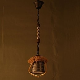 Luminária de cerâmica americana retrô Hemp Country
