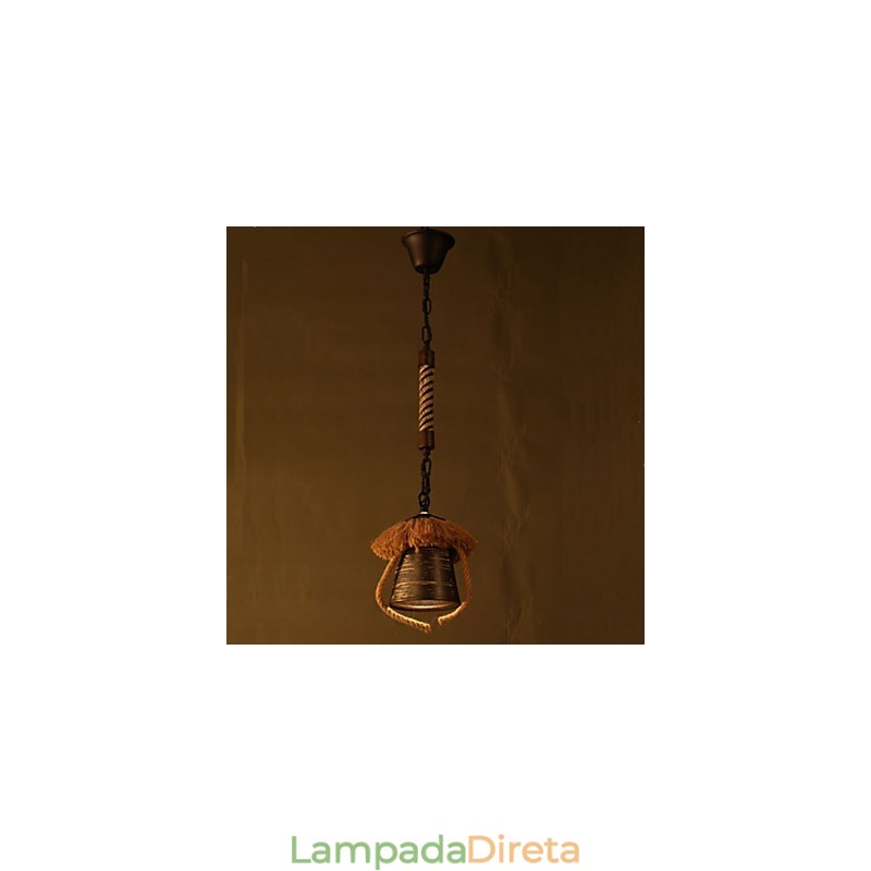 Luminária de cerâmica americana retrô Hemp Country