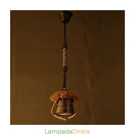 Luminária de cerâmica americana retrô Hemp Country Luminária de cerâmica americana retrô Hemp Country