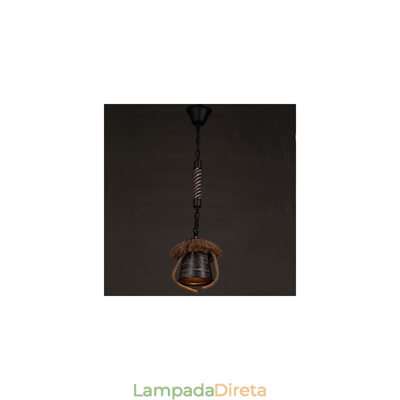 Luminária de cerâmica americana retrô Hemp Country