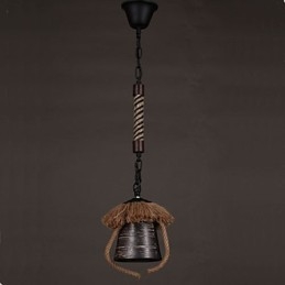 Luminária de cerâmica americana retrô Hemp Country