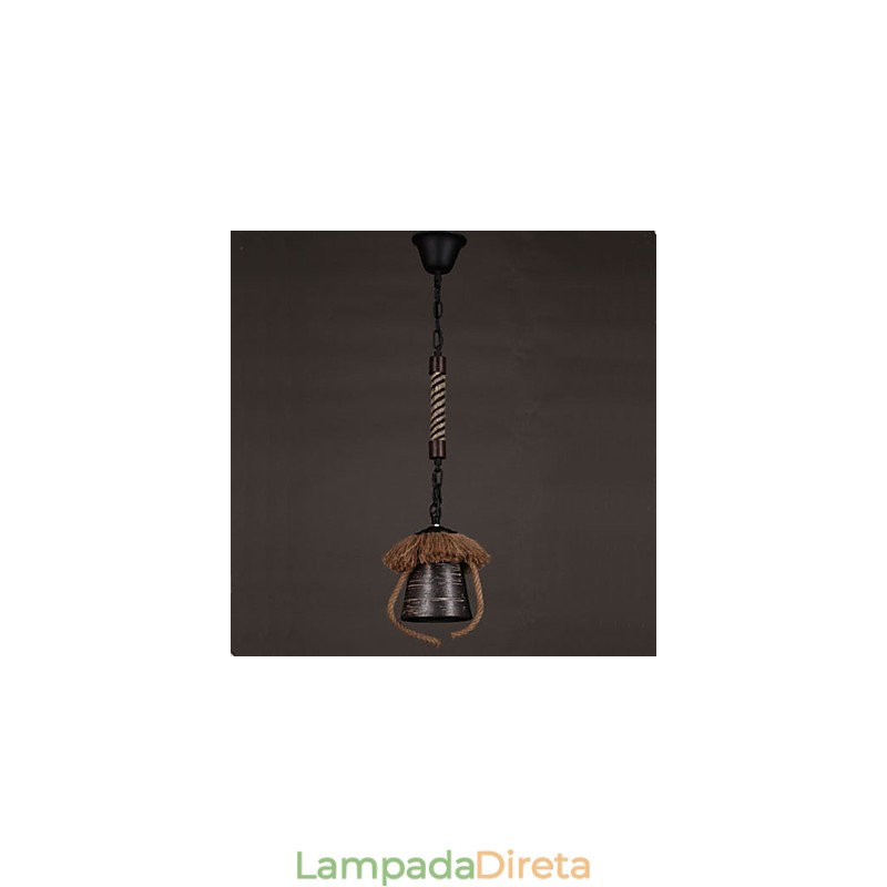 Luminária de cerâmica americana retrô Hemp Country