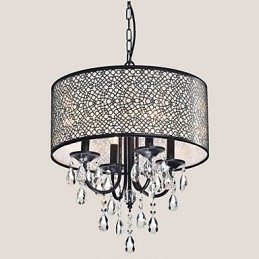 Lustre de metal com pintura de cristal clássico tradicional