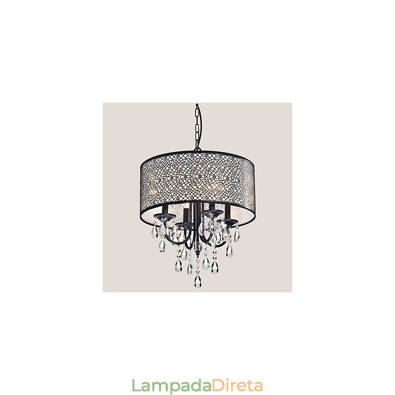 Lustre de metal com pintura de cristal clássico tradicional