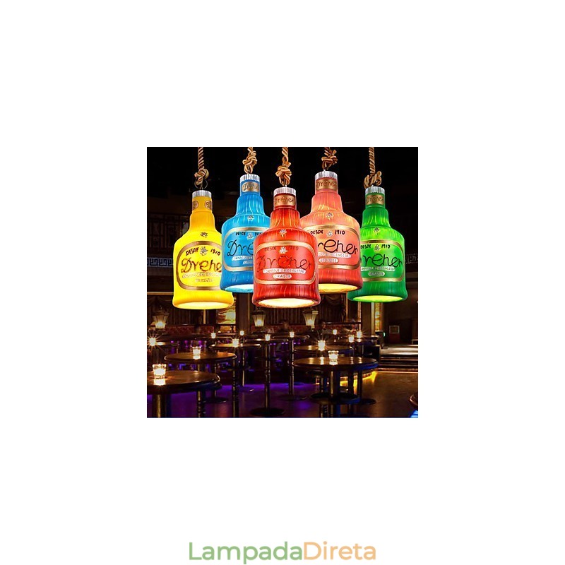American Simple Retro Pendant Lamp Luminária pendente de cabeça única Luminária pendente