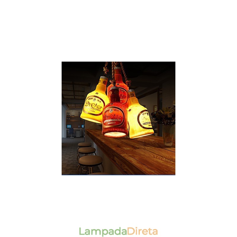 American Simple Retro Pendant Lamp Luminária pendente de cabeça única Luminária pendente